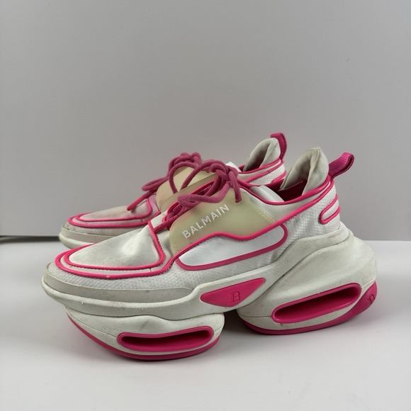 Balmain Shoes - Balmain B-bold Pink/White Sneakers Women's US 6 EU 36 Designer Authentic